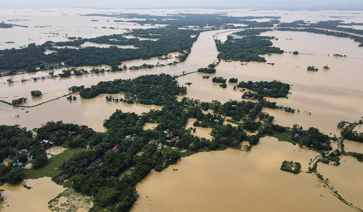 Floodwater has entered many parts of Sylhet city